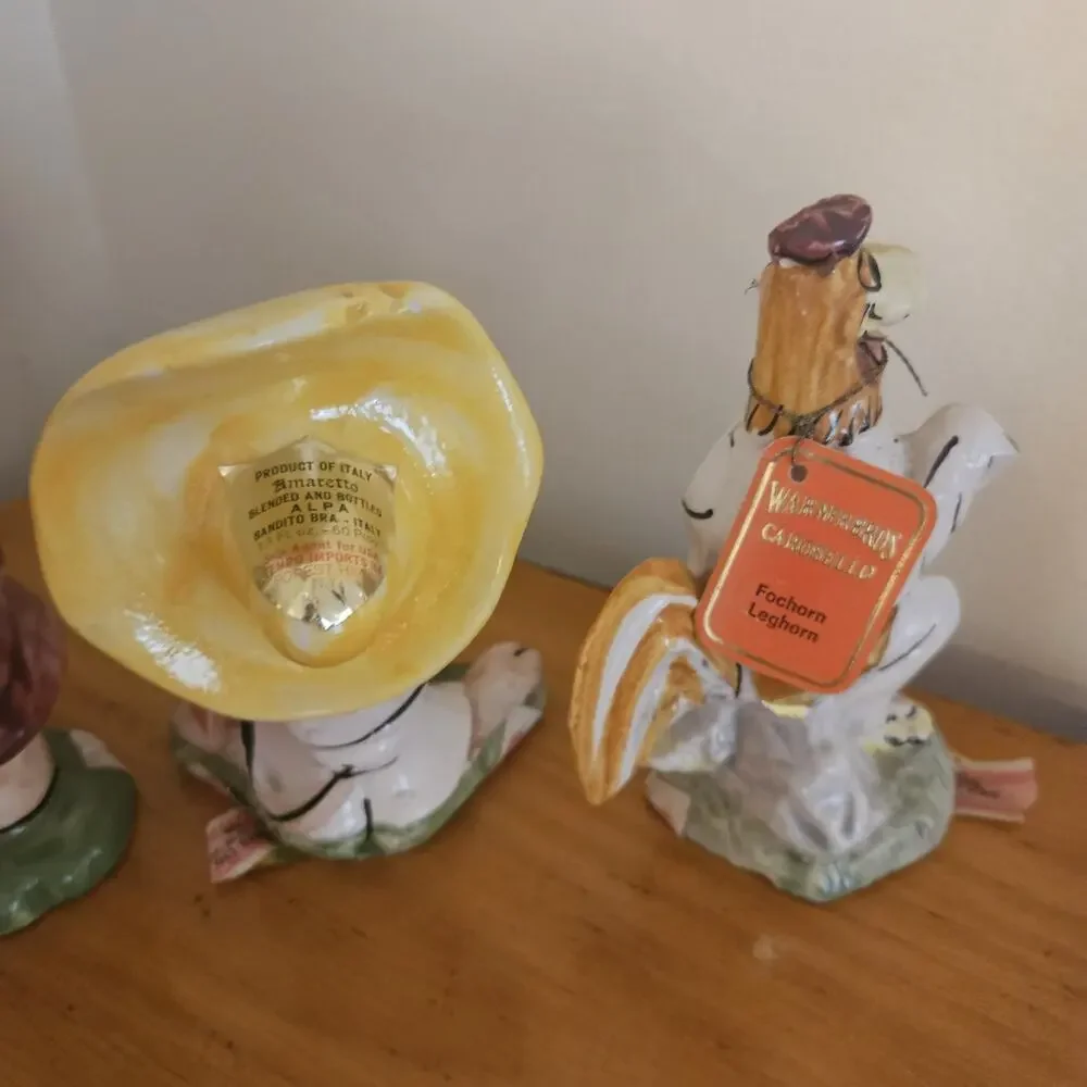 Lot of 4 ALPA Warner Bros Carosello Decanter Looney PORKY PETUNIA SPEEDY FOGHORN